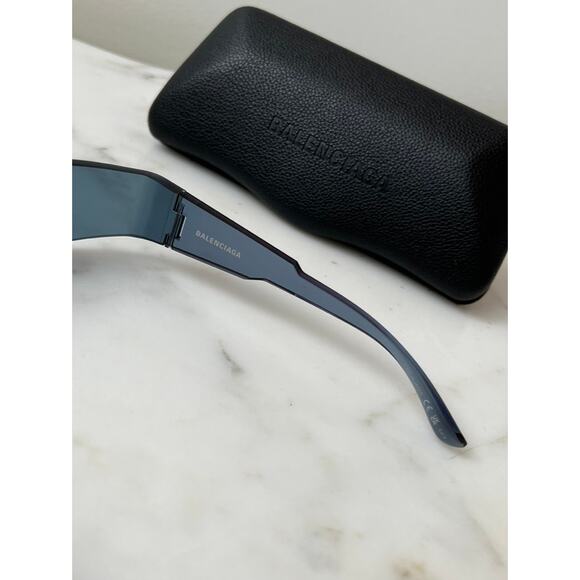 NEW Balenciaga BB0041S Blue Mirror Shield Sunglasses $575 main image 4
